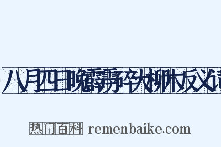 八月四日晚霹雳碎大柳木反义词是什么意思的图片